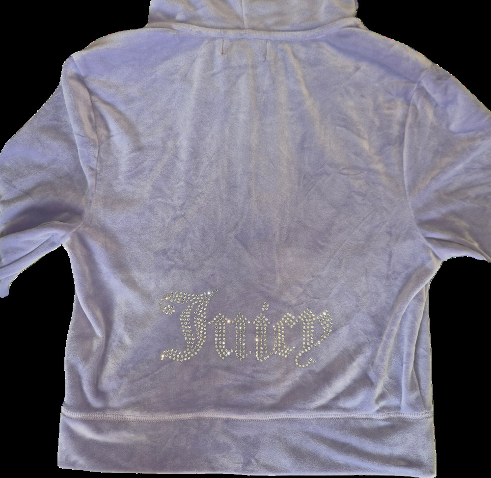 NWT Vintage Juicy Couture Purple Velour Rhinestone Logo Zip-Up Hoodie - Picture 2 of 5